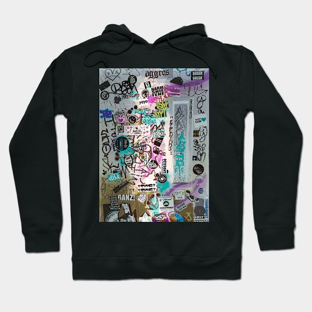 Urban Street Style Graffiti Sticker Tag Hoodie by eleonoraingrid